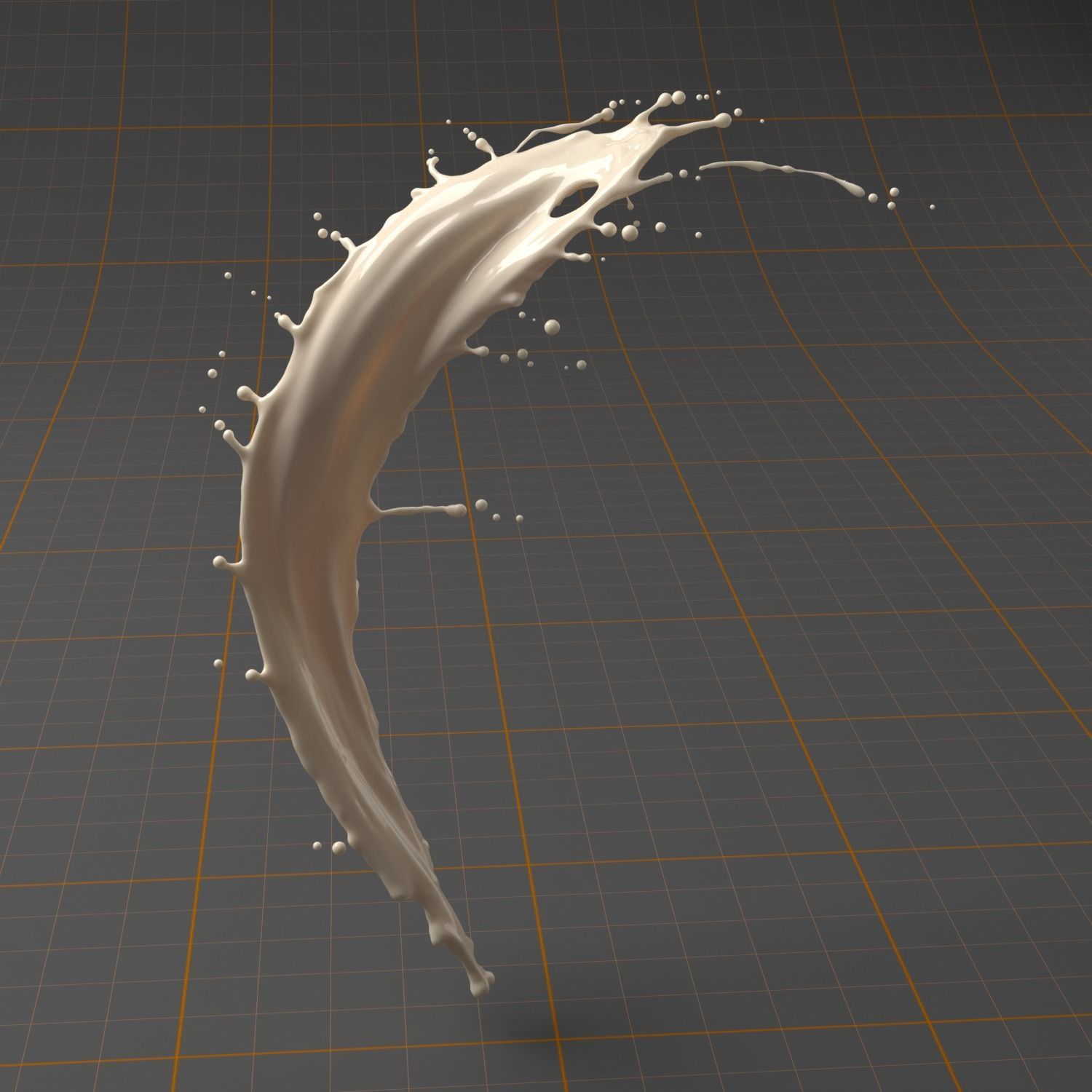 SplashBundle milk splash on plate 3D model_13