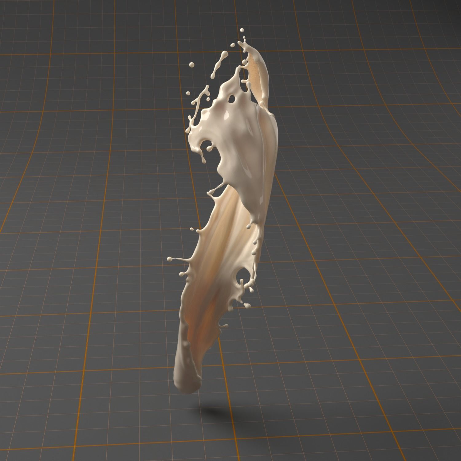 SplashBundle milk splash on plate 3D model_7