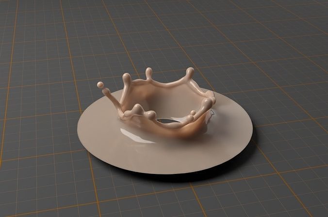 SplashBundle milk splash on plate 3D model 4