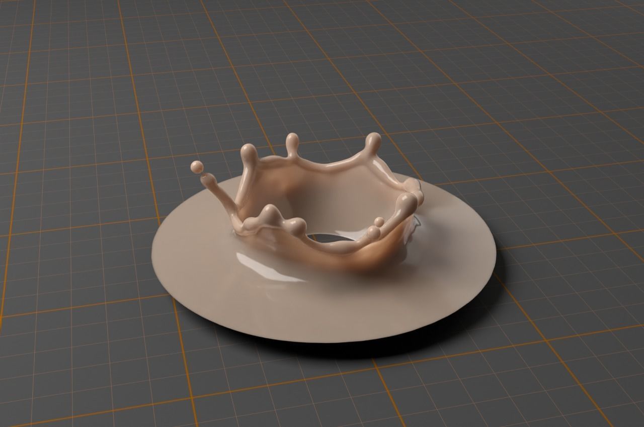 SplashBundle milk splash on plate 3D model_3