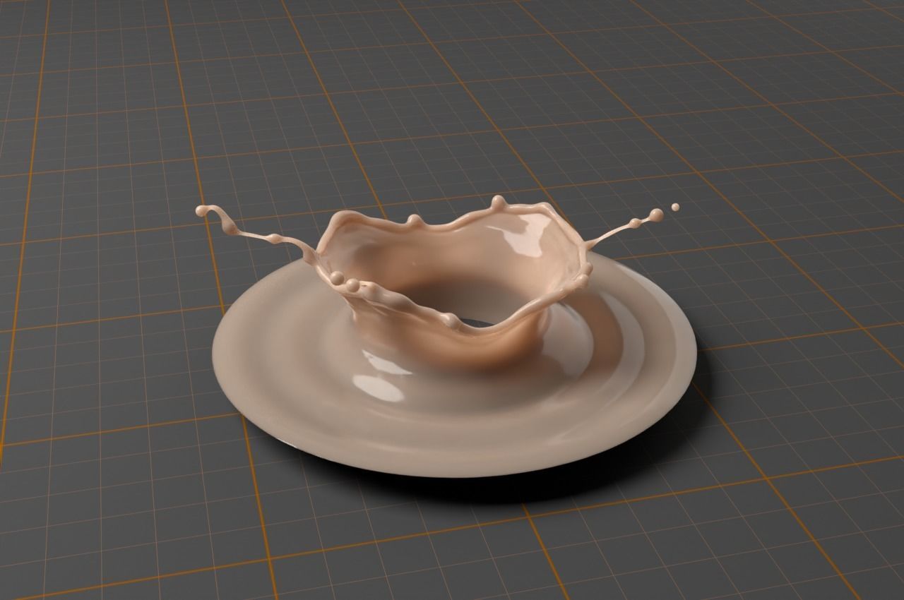 SplashBundle milk splash on plate 3D model_1