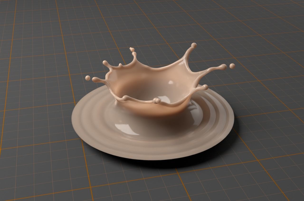 SplashBundle milk splash on plate 3D model_5