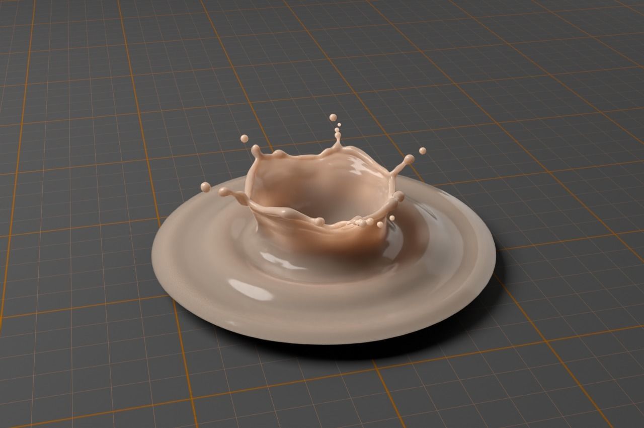 SplashBundle milk splash on plate 3D model_4