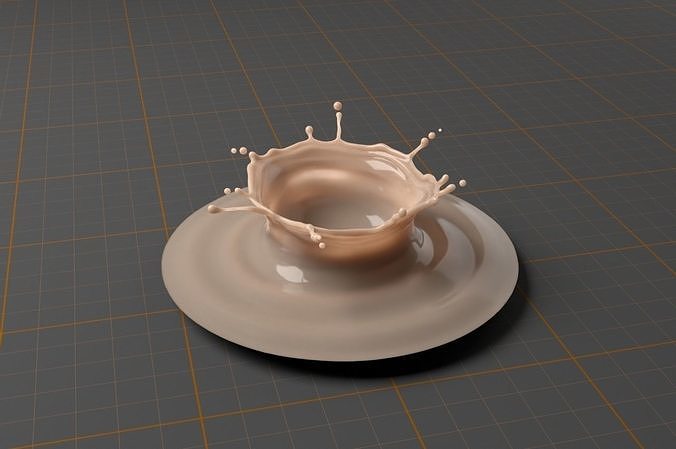 SplashBundle milk splash on plate 3D model 7