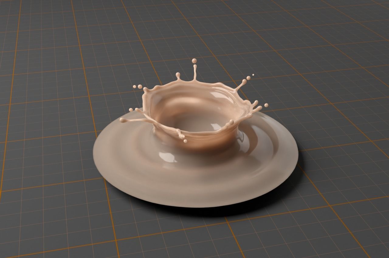 SplashBundle milk splash on plate 3D model_6