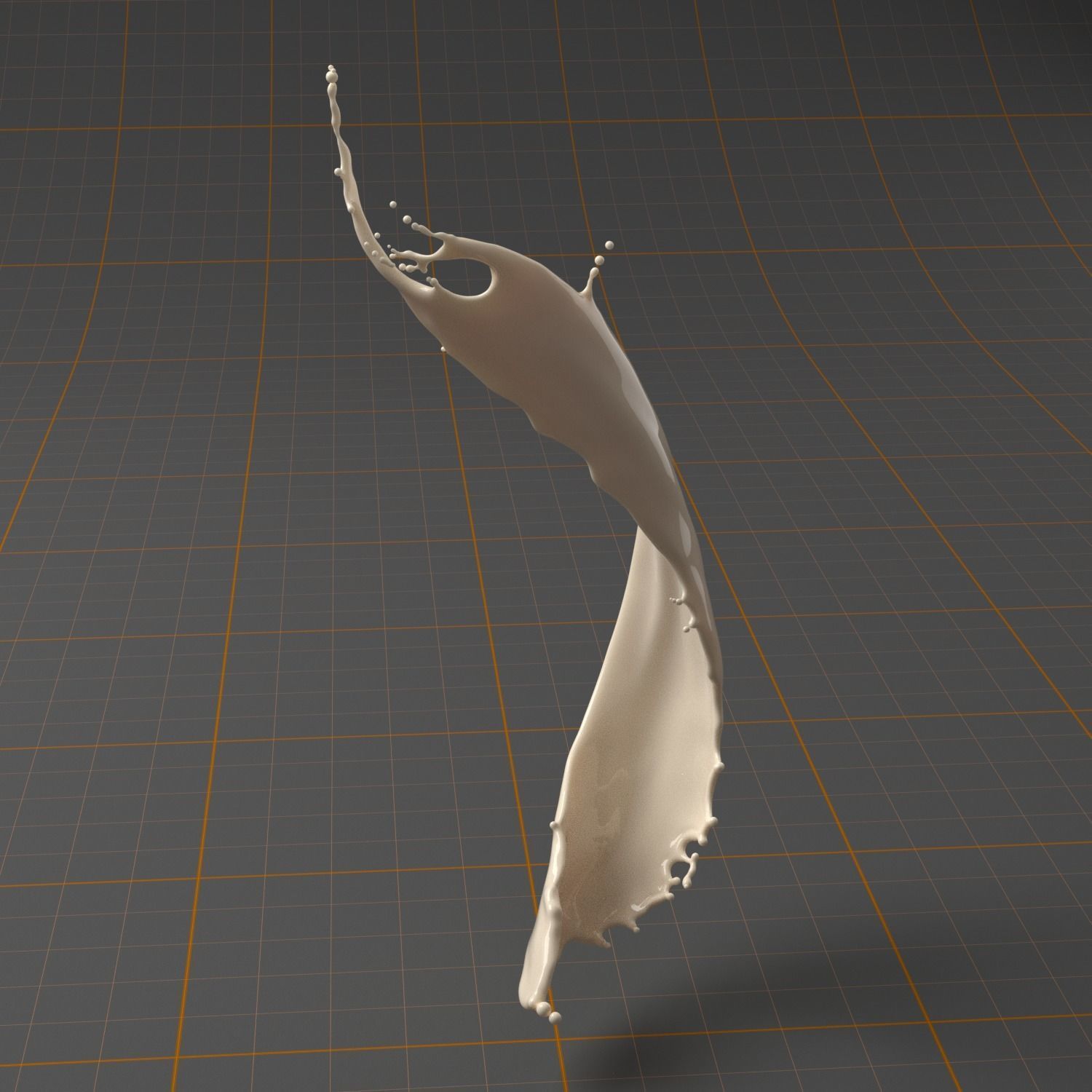 SplashBundle milk splash on plate 3D model_8