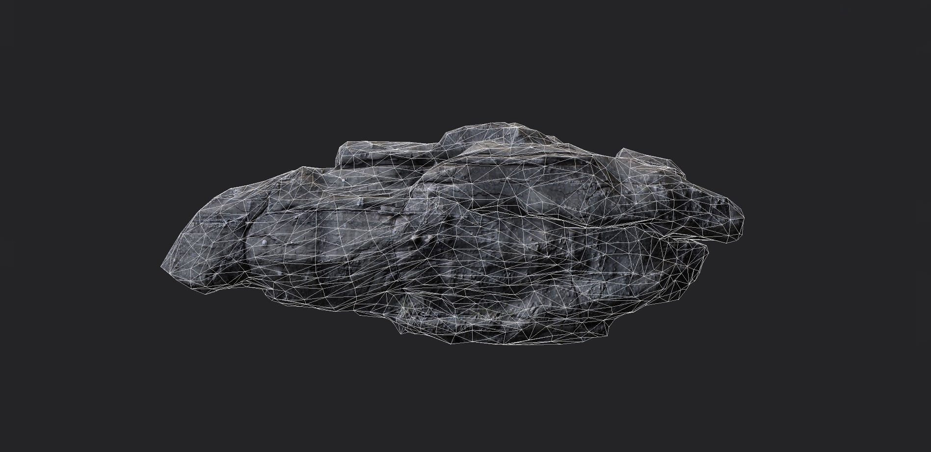 Rock Boulder Low-poly 3D model_4
