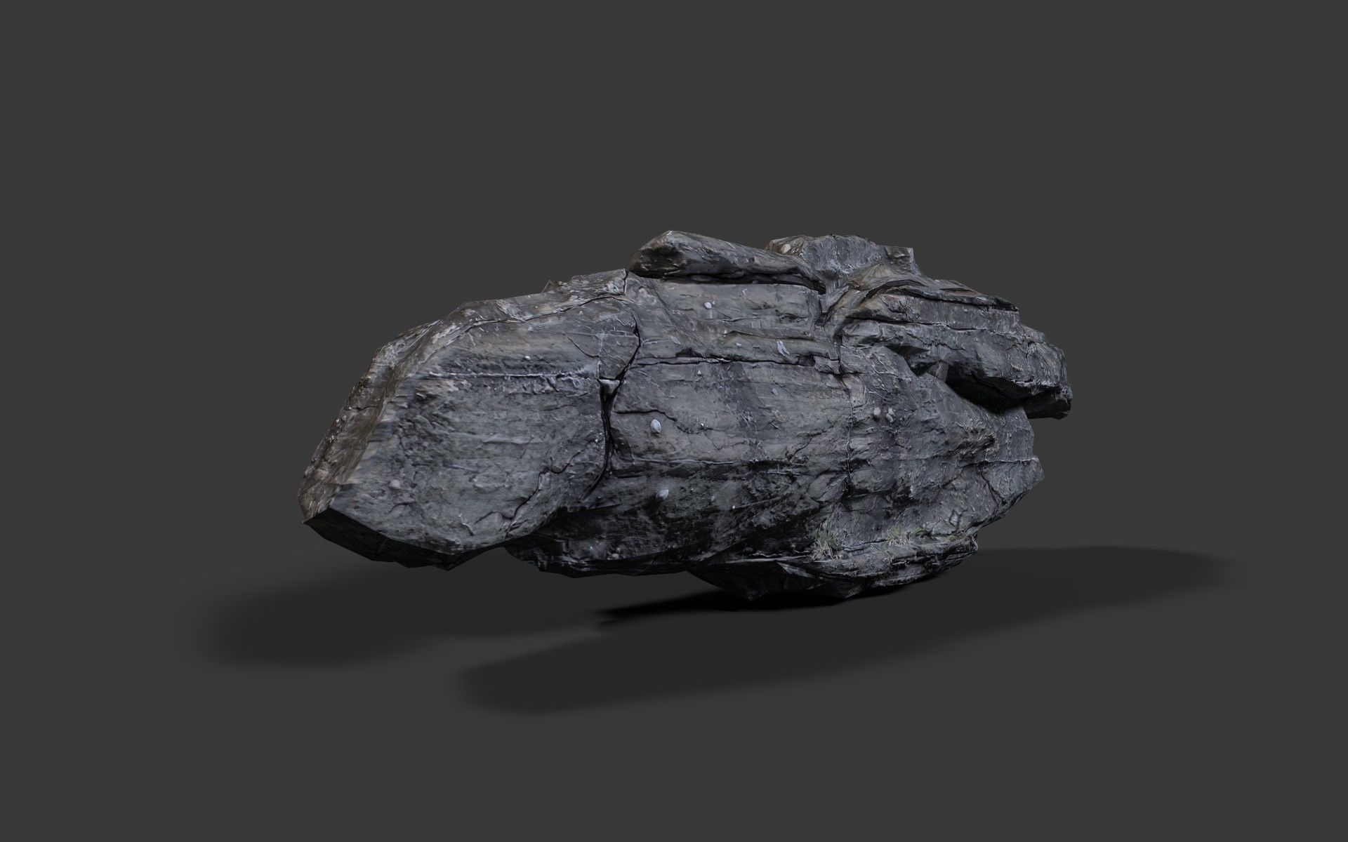 Rock Boulder Low-poly 3D model_2