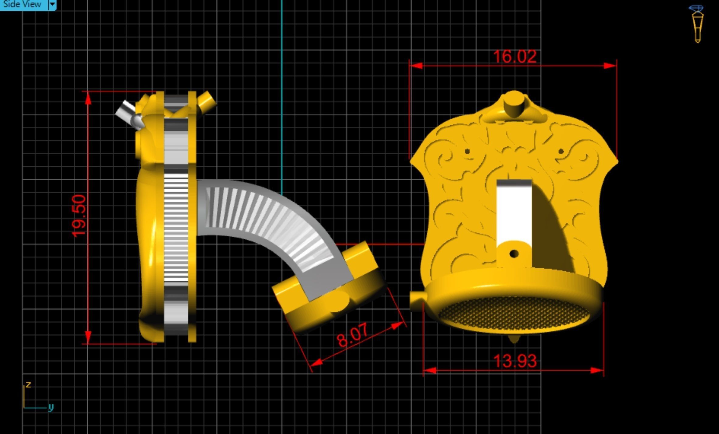 original Cufflinks with enamel and diamonds 3D print model_3