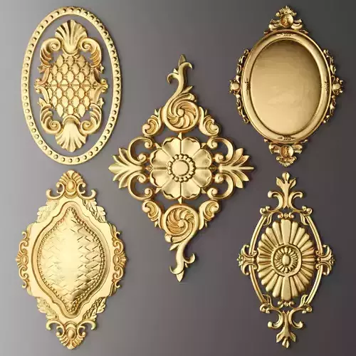 Rosette Molding set 1 3D model