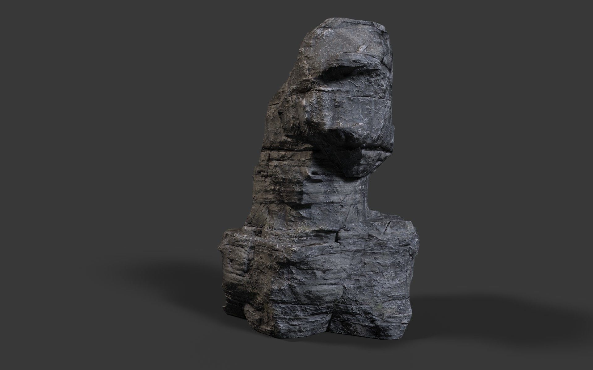 Rock Cliff Low-poly 3D model_4