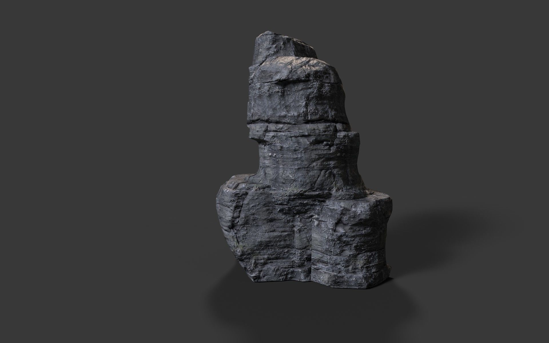 Rock Cliff Low-poly 3D model_1