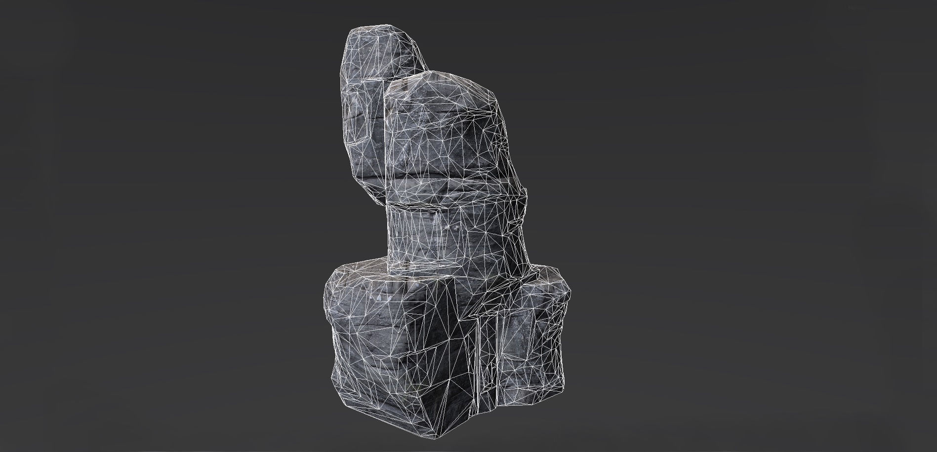 Rock Cliff Low-poly 3D model_9