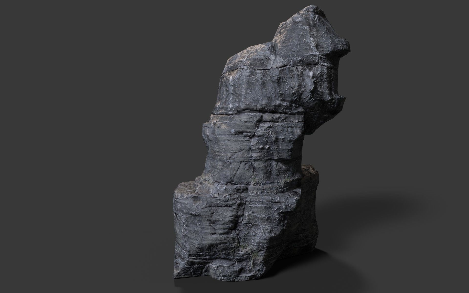 Rock Cliff Low-poly 3D model_3