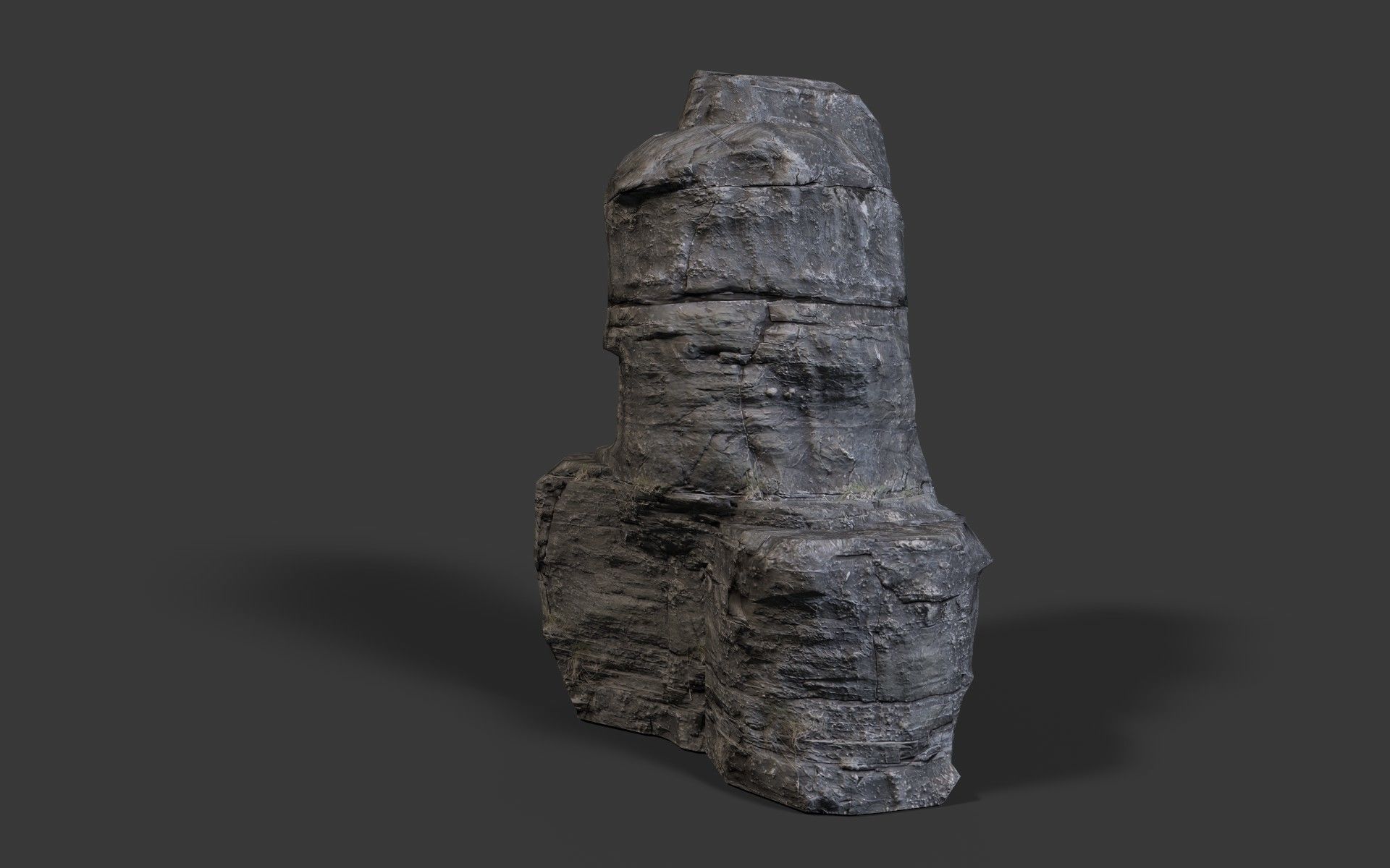 Rock Cliff Low-poly 3D model_2