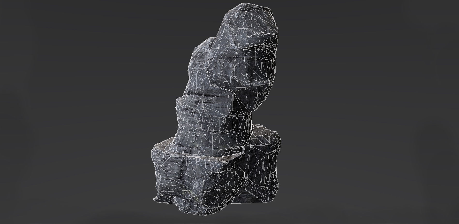 Rock Cliff Low-poly 3D model_7