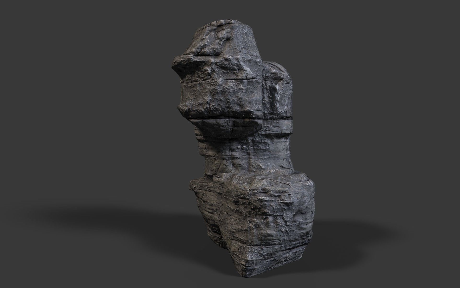 Rock Cliff Low-poly 3D model_5