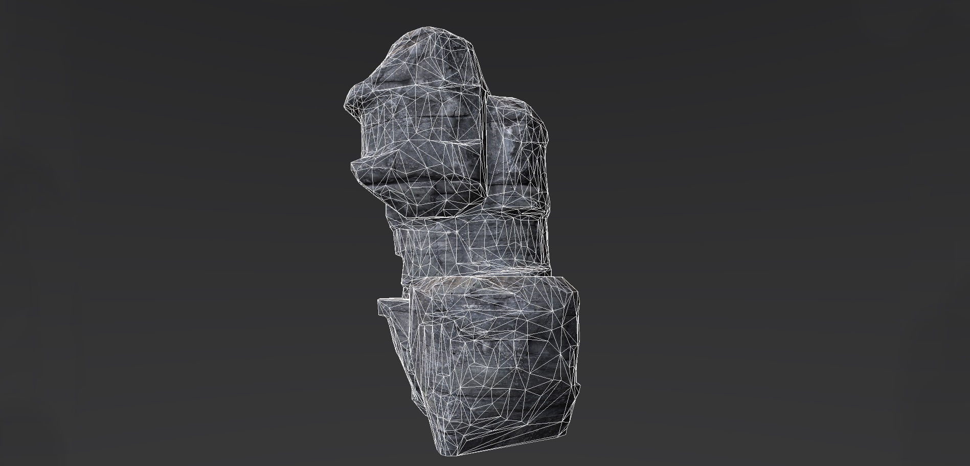 Rock Cliff Low-poly 3D model_8