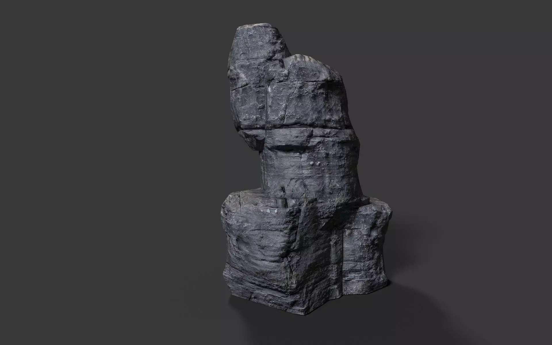 Rock Cliff Low-poly 3D model_0
