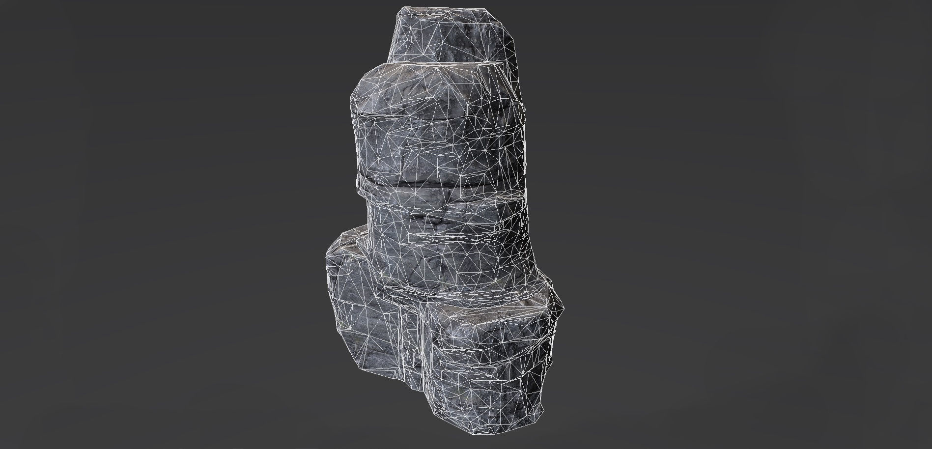 Rock Cliff Low-poly 3D model_6