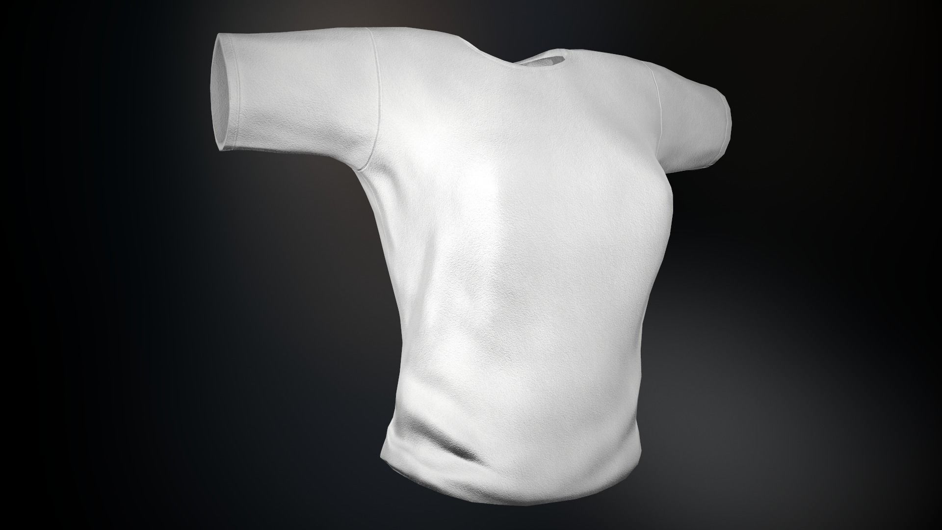Women T-Shirt White Low-poly 3D model_12