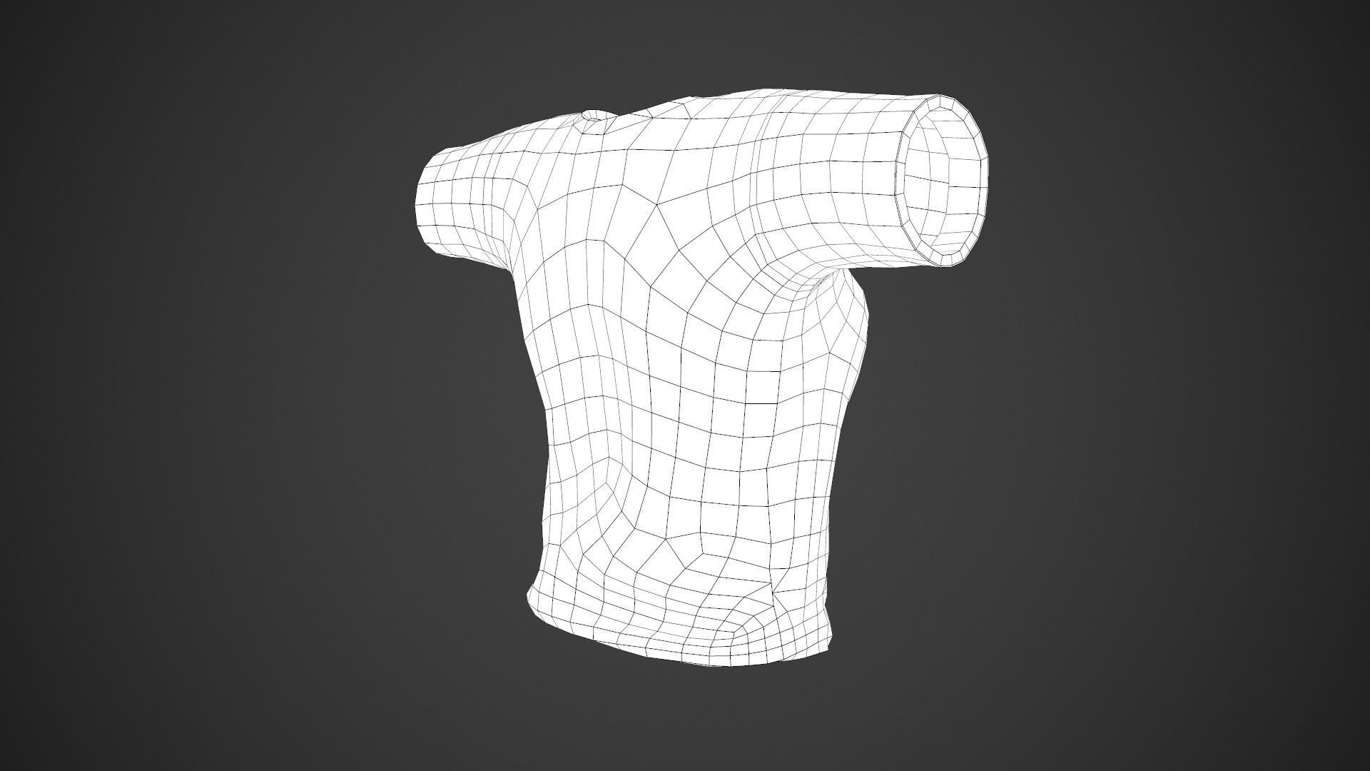 Women T-Shirt White Low-poly 3D model_14