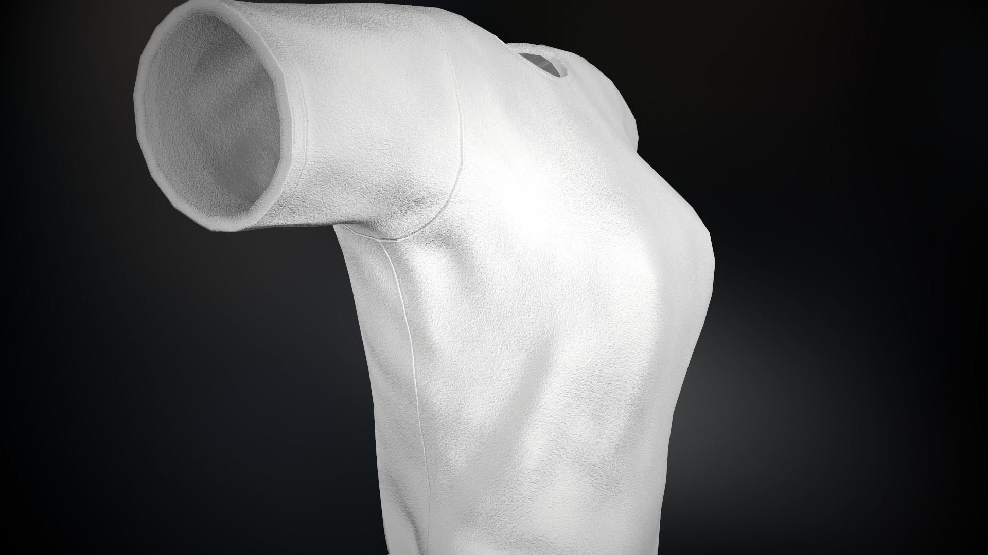 Women T-Shirt White Low-poly 3D model_3