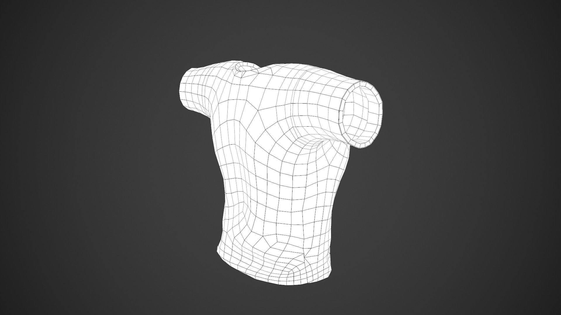 Women T-Shirt White Low-poly 3D model_17