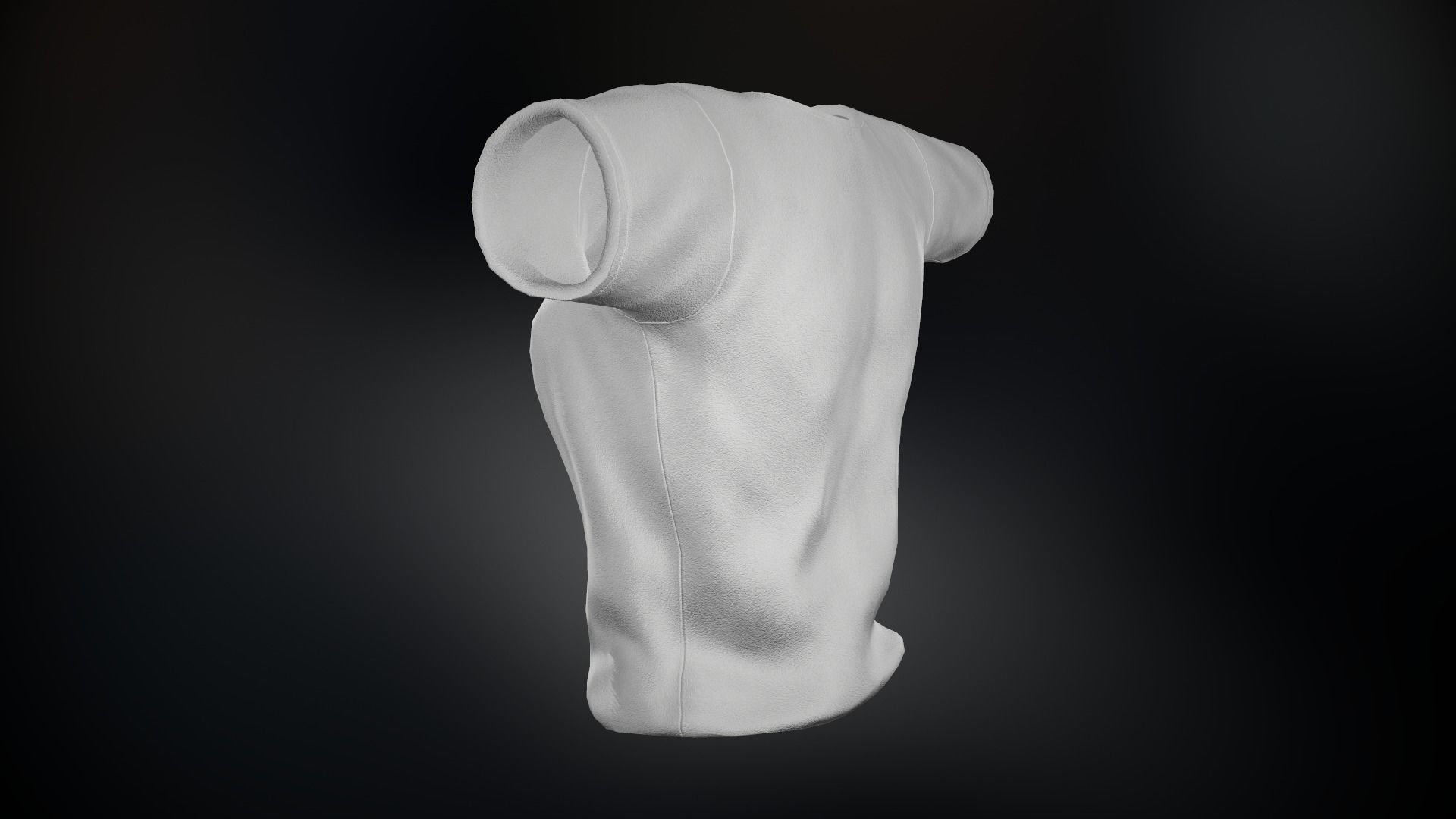 Women T-Shirt White Low-poly 3D model_7