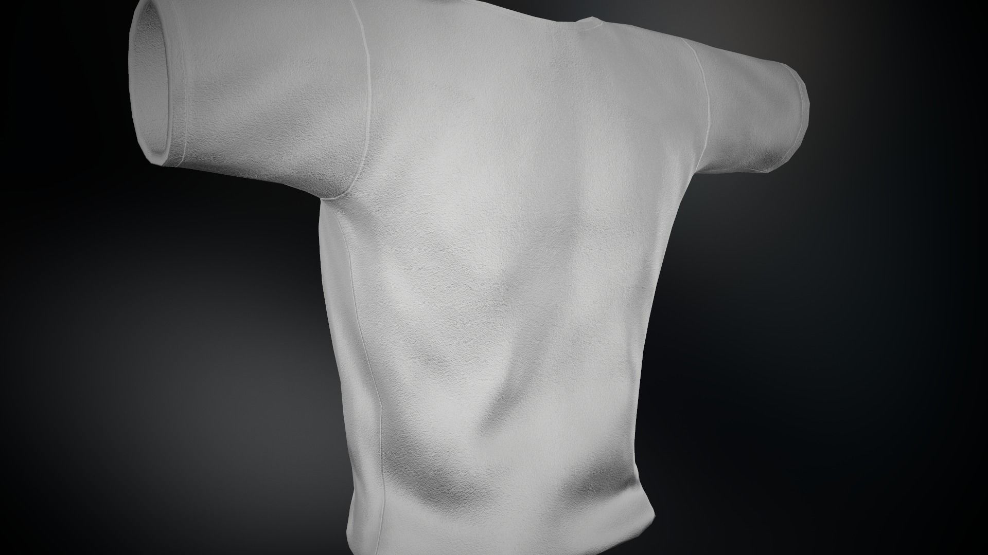 Women T-Shirt White Low-poly 3D model_10
