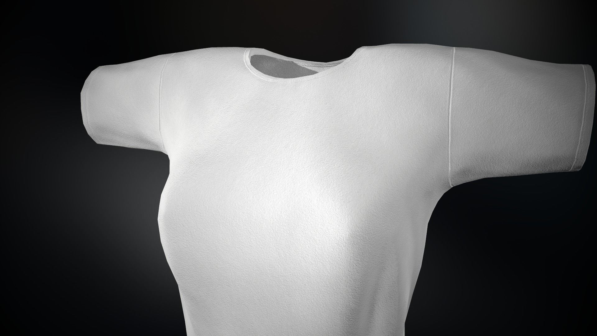 Women T-Shirt White Low-poly 3D model_6