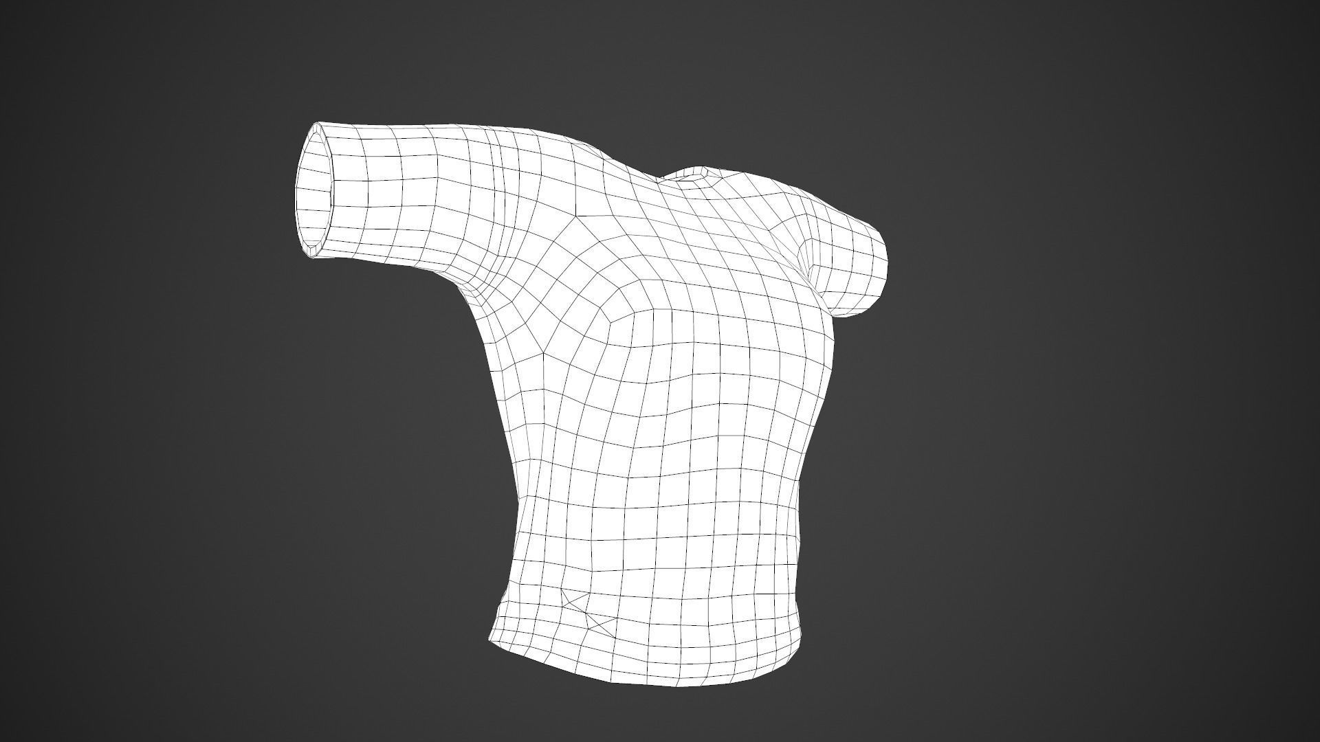 Women T-Shirt White Low-poly 3D model_16