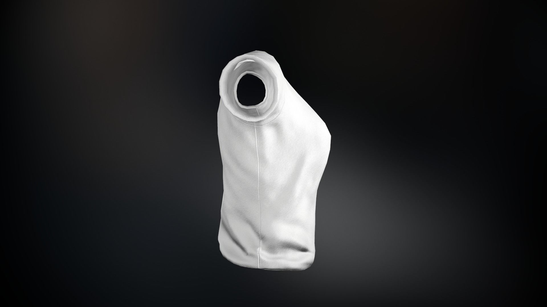 Women T-Shirt White Low-poly 3D model_9