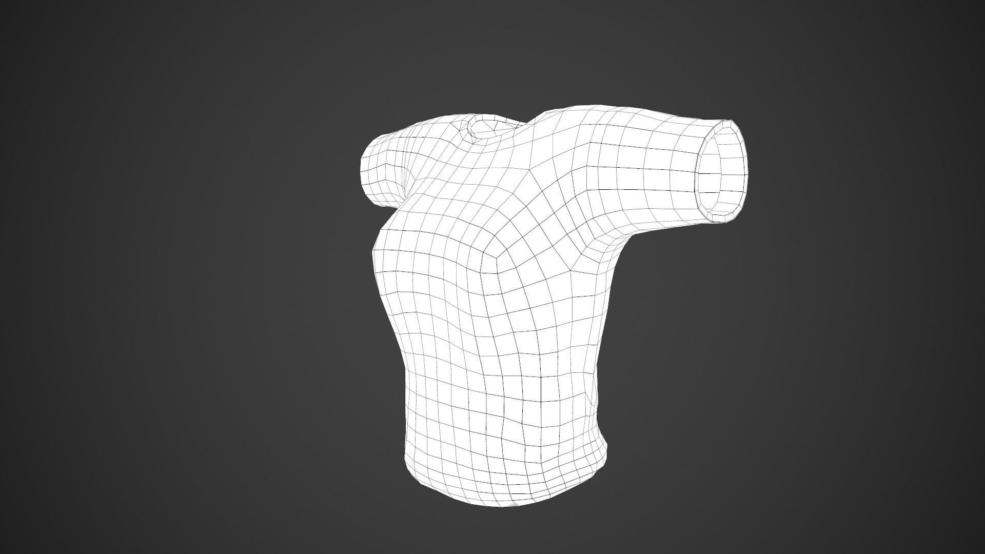 Women T-Shirt White Low-poly 3D model_18