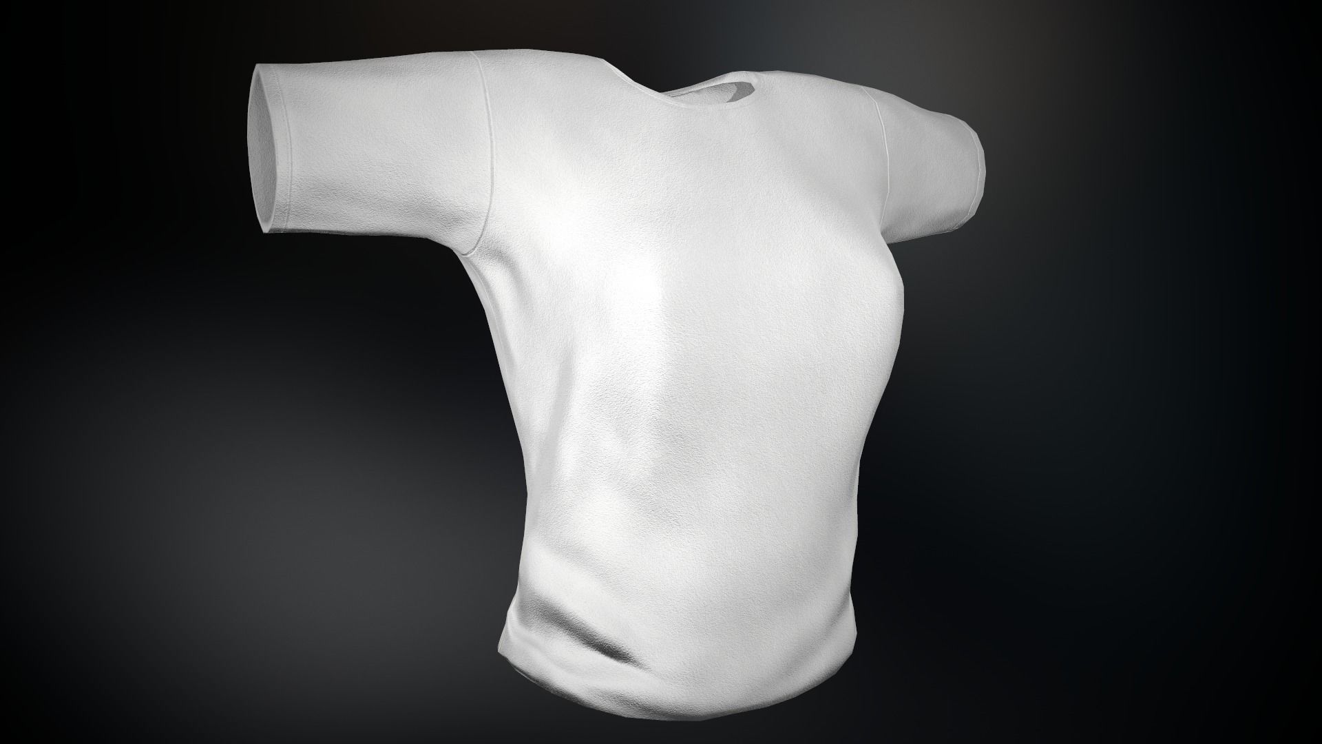 Women T-Shirt White Low-poly 3D model_1