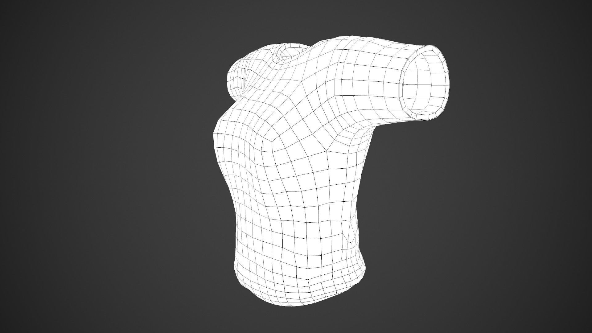 Women T-Shirt White Low-poly 3D model_15