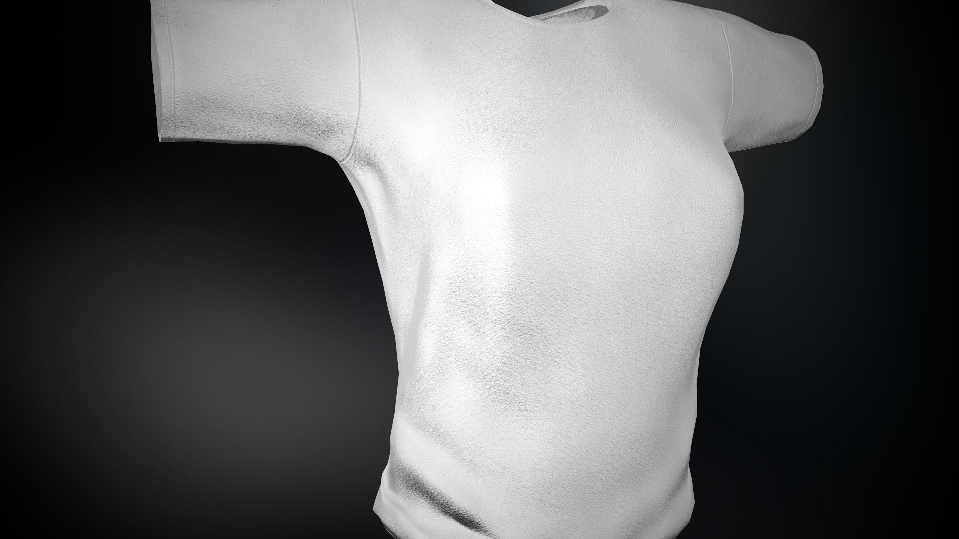 Women T-Shirt White Low-poly 3D model_5