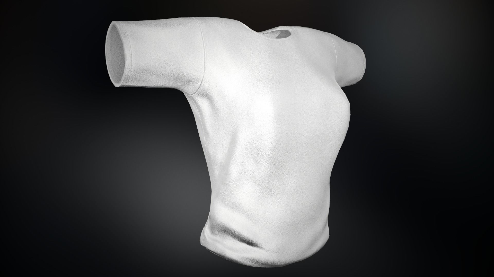 Women T-Shirt White Low-poly 3D model_8