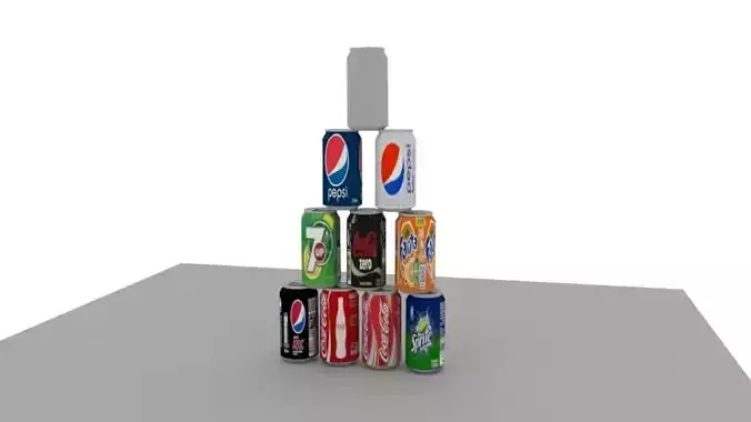 sodas pepsi cans stacked Low-poly 3D model