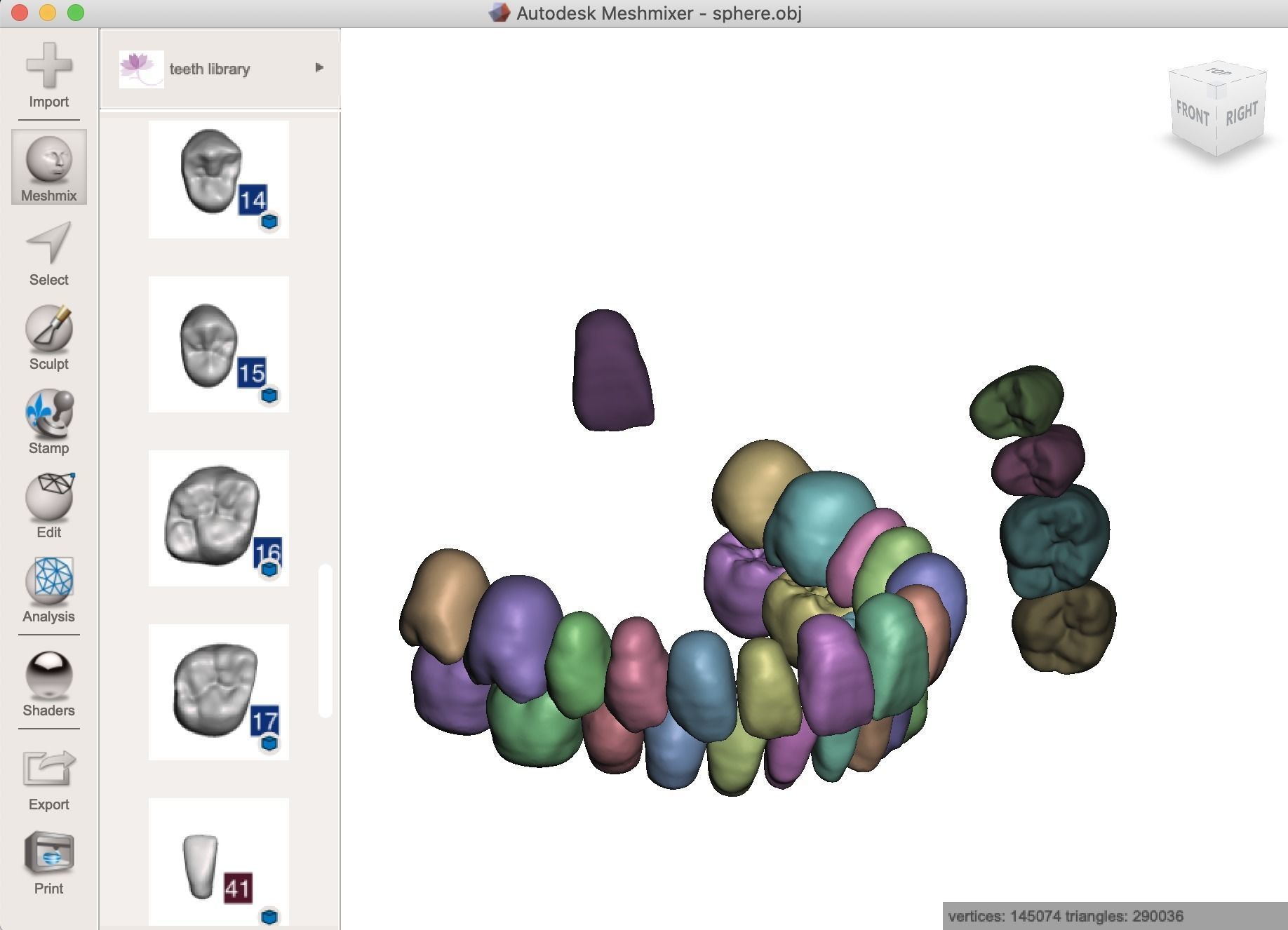 D002 Teeth Library for MeshMixer 3D print model_3