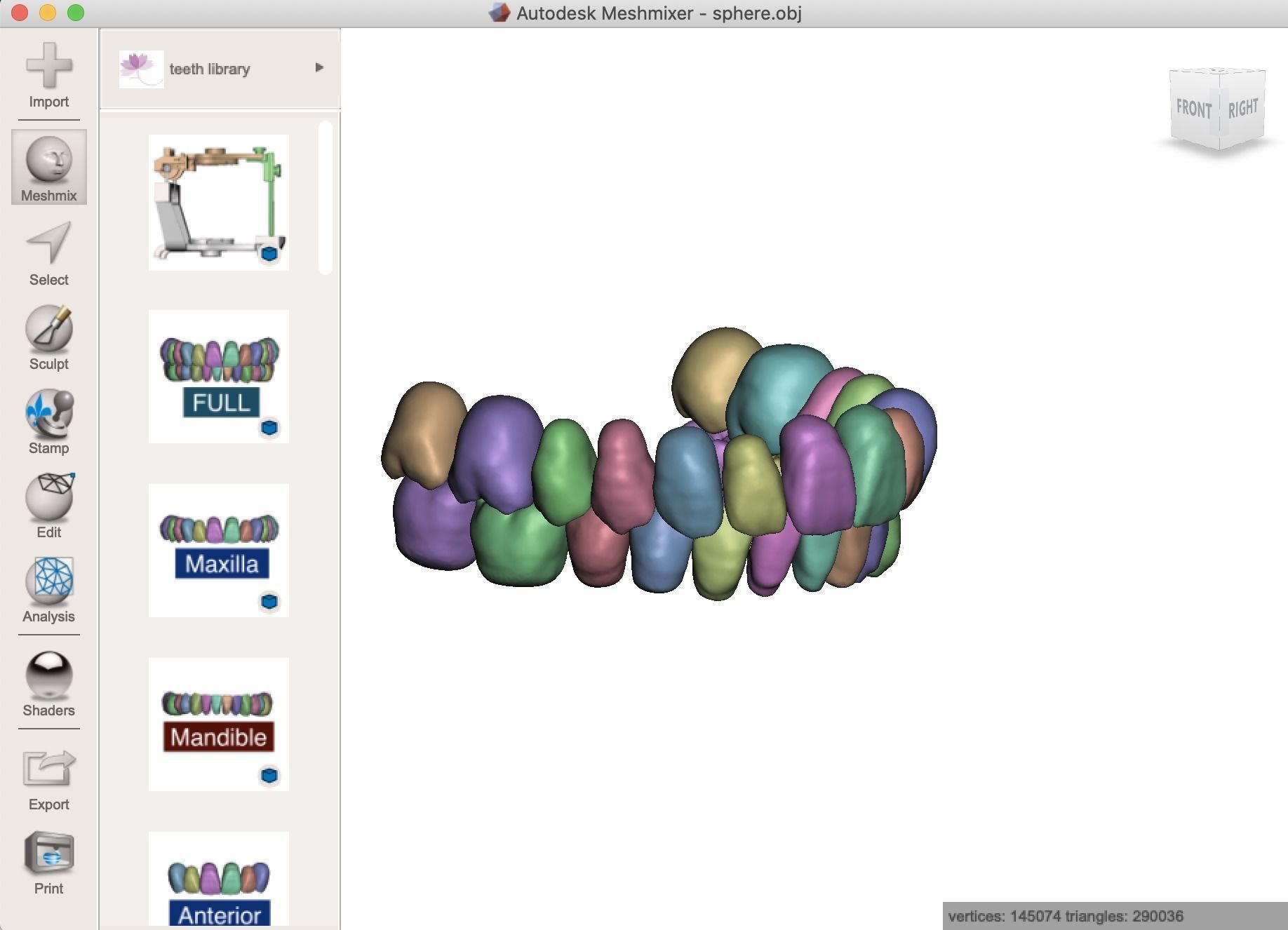 D002 Teeth Library for MeshMixer 3D print model_4