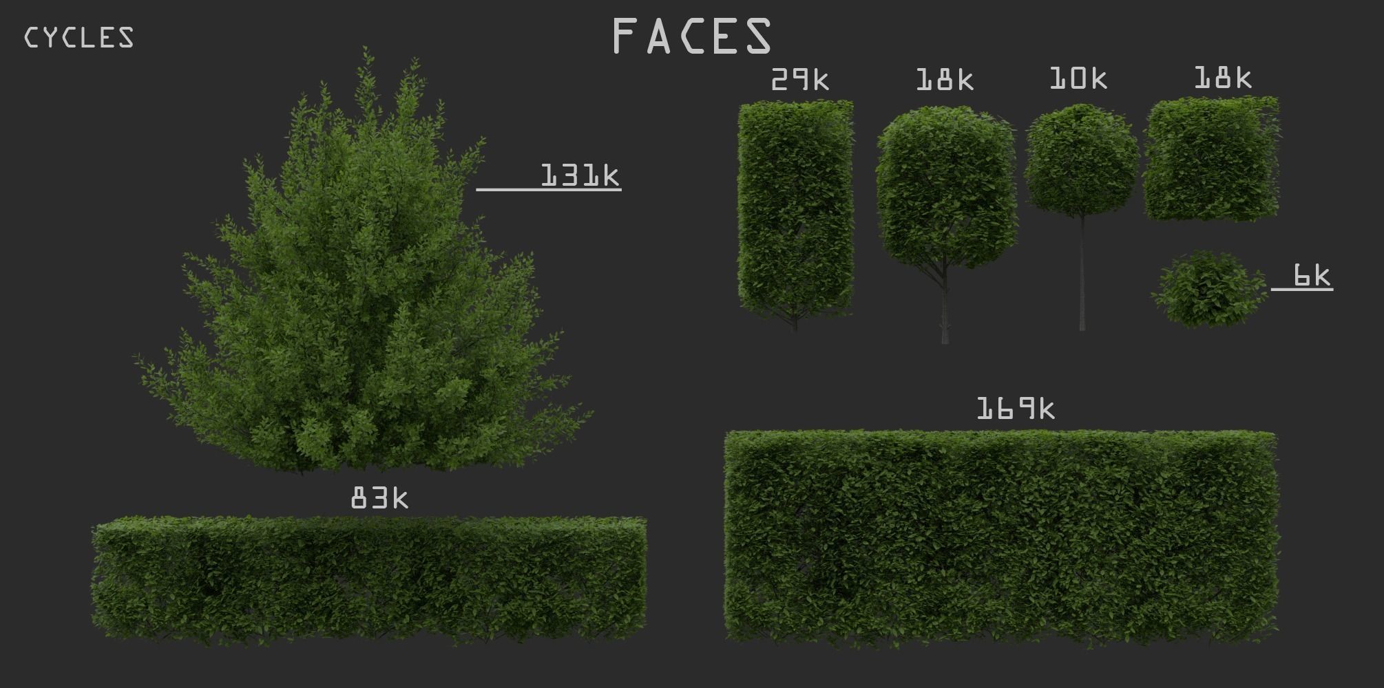 Hedges and Shrubs Pack 3D model_10