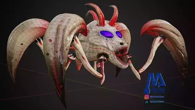 Criatura aracnida montruo tenebroso Low-poly 3D model