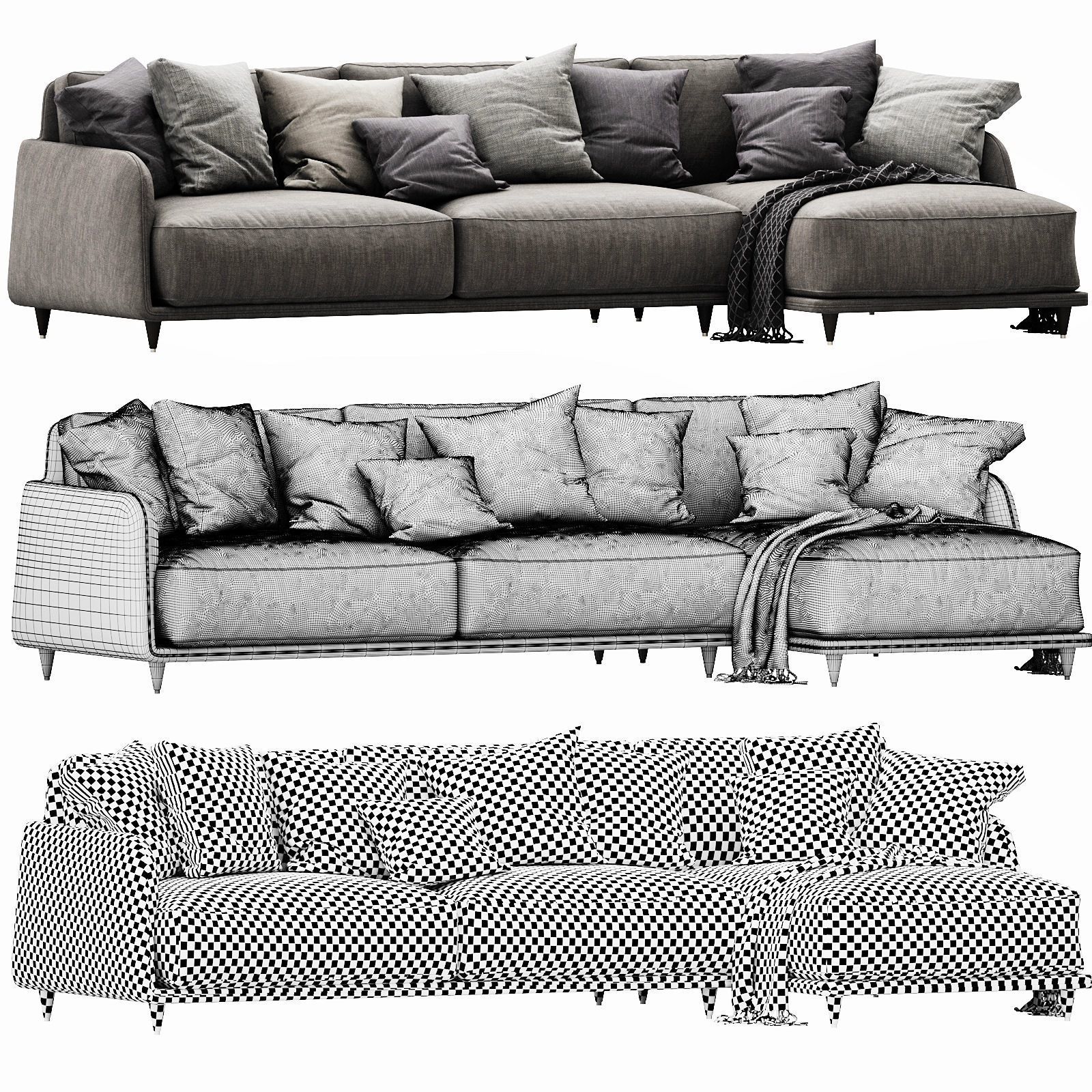 Ditre Italia Elliot Chaise Lounge 3D model_3