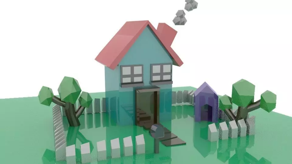 House Low-poly 3D model_0