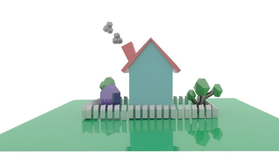 House Low-poly 3D model_3