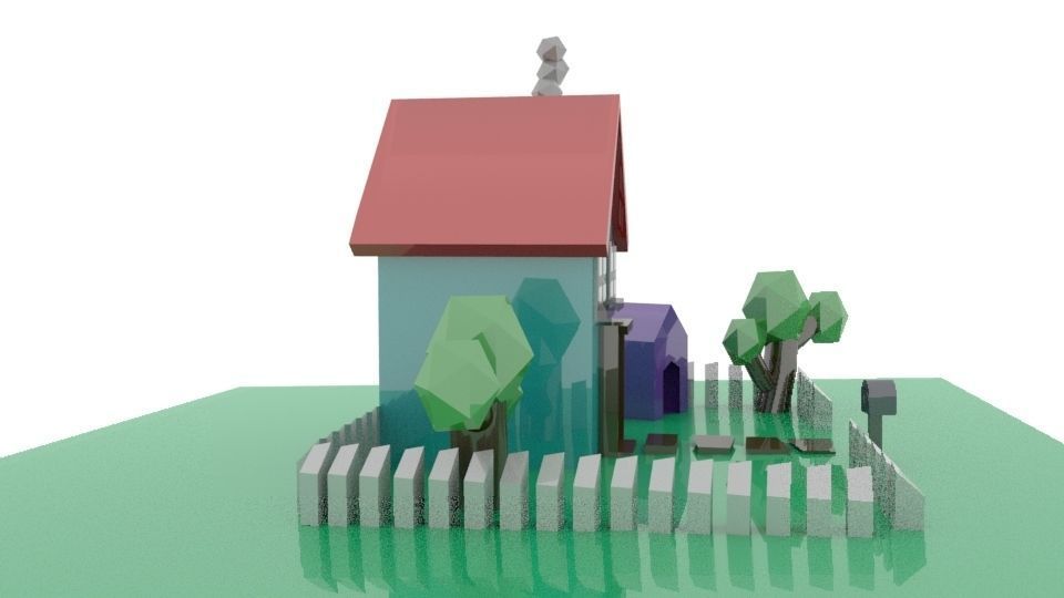House Low-poly 3D model_4