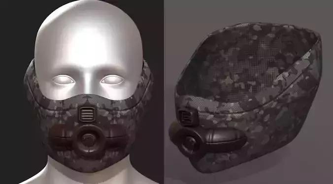 Gas mask respirator scifi futuristic 3d 