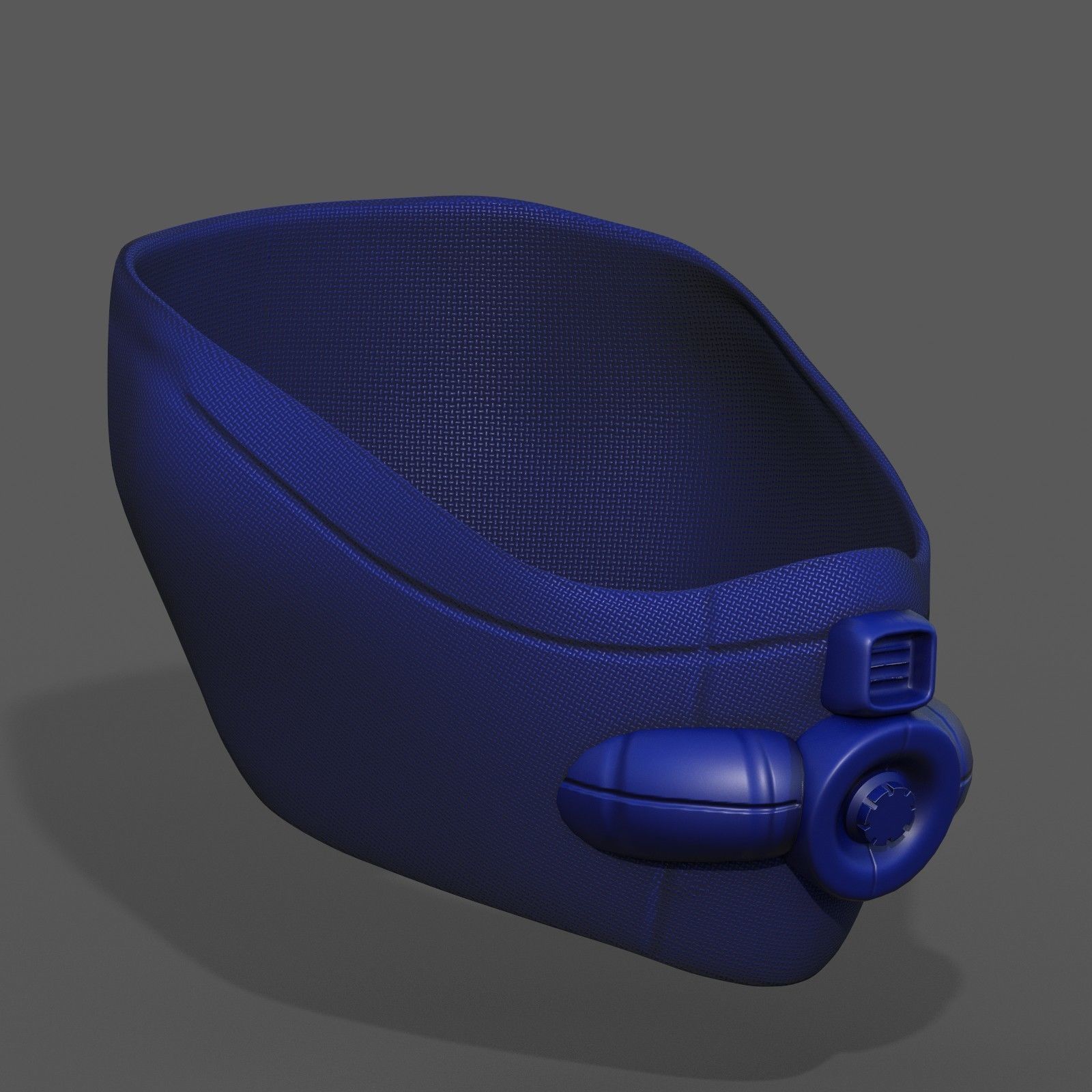 Gas mask respirator scifi futuristic  Low-poly 3D model_5