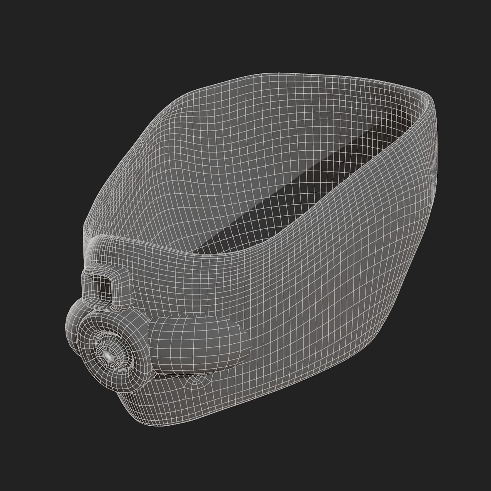 Gas mask respirator scifi futuristic  Low-poly 3D model_12